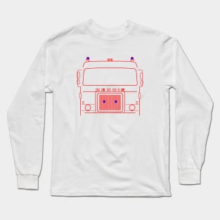 Dennis D Series 1970s British classic fire engine outline red Long Sleeve T-Shirt